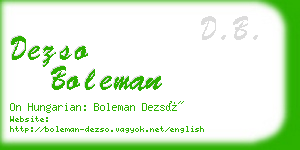 dezso boleman business card